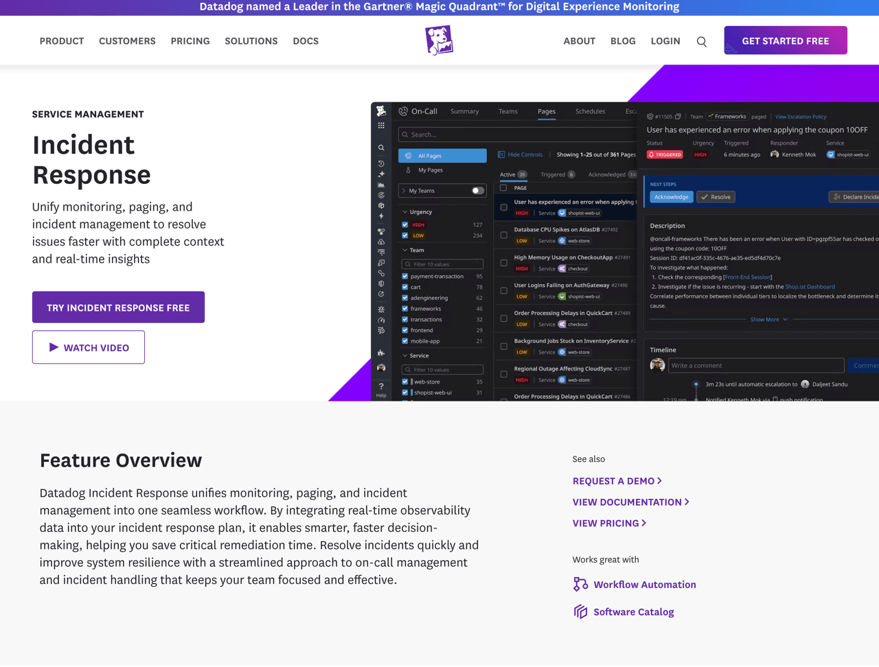 Datadog Status Page